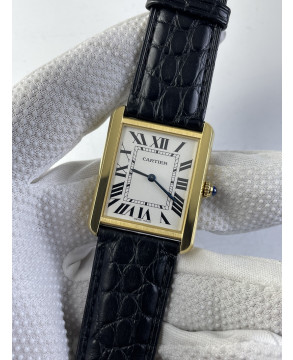 (준비완료/특급배송)NO.2283/K11공장 까르띠에 탱크솔로 27MM 가죽 옐로우골드